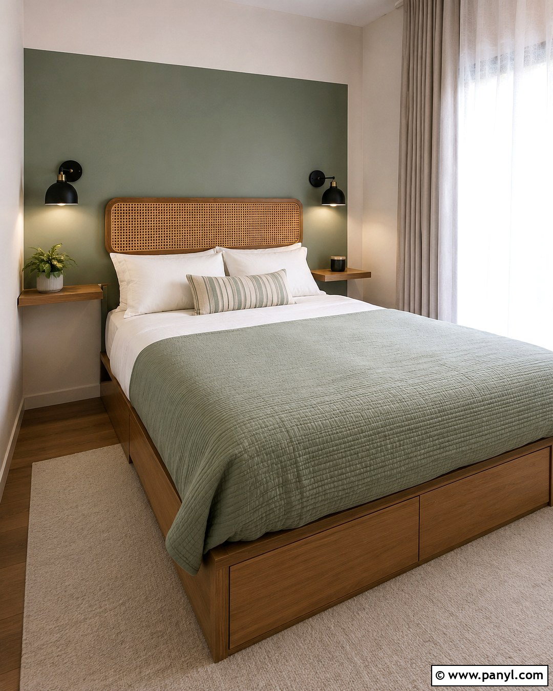 Small Bedroom Green Headboard Wall - 20 Green Headboard Wall Ideas