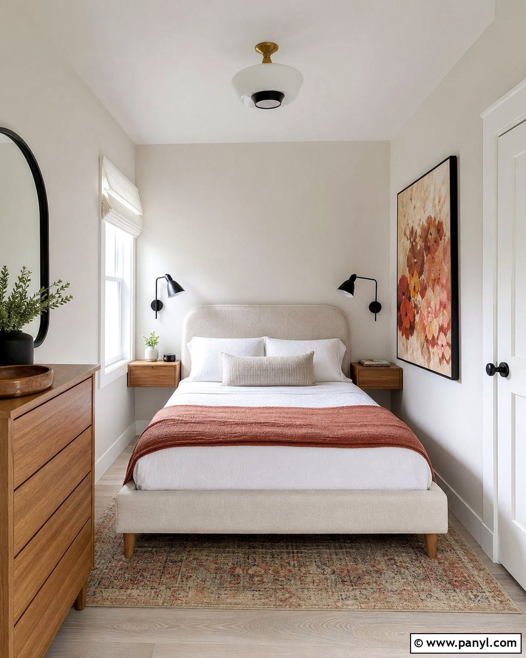 Small Bedroom With Alabaster Walls And White Trim - 35 Alabaster Walls With White Trim Ideas