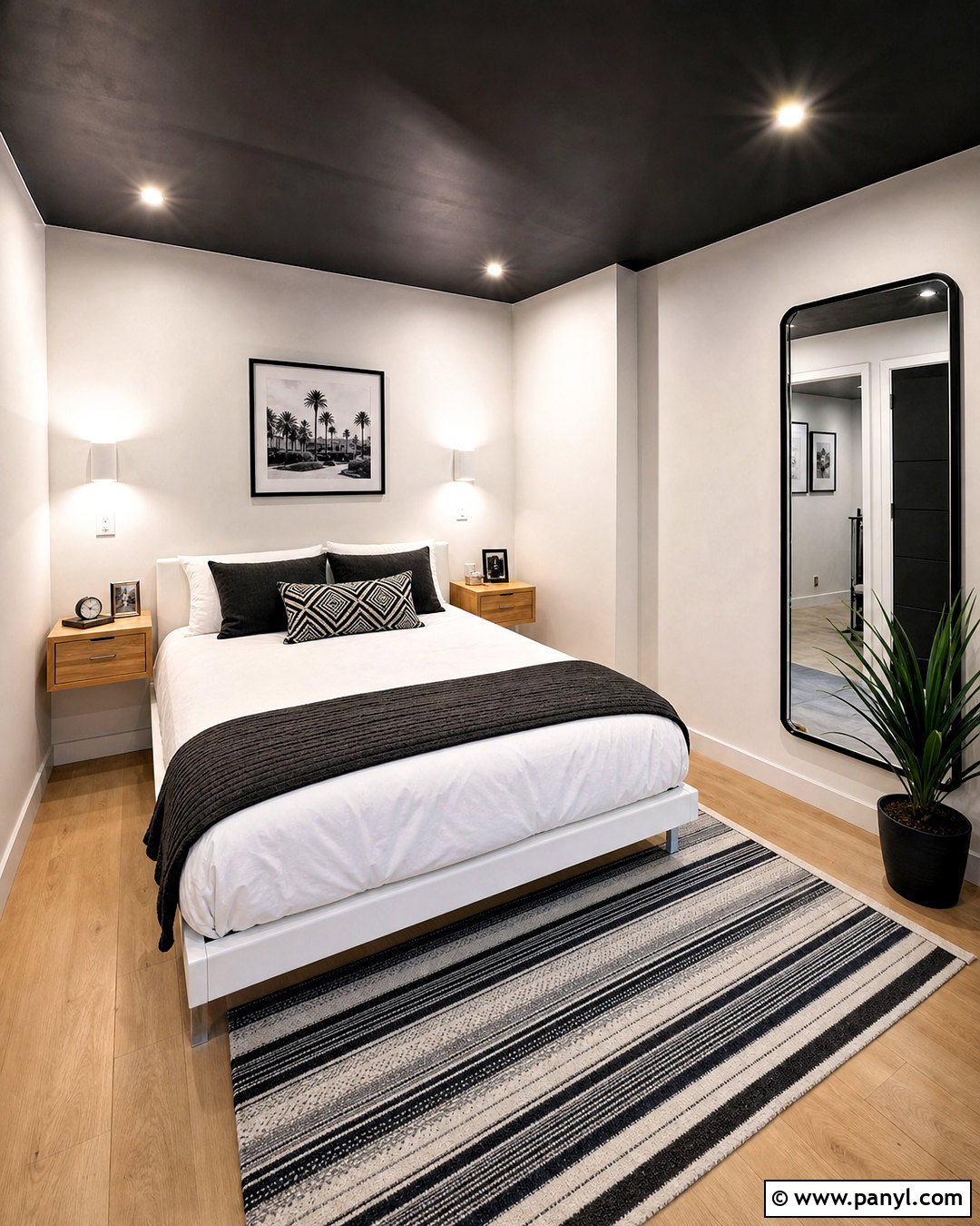 Small Bedroom With Black Ceiling And White Walls - 20 black ceiling white walls