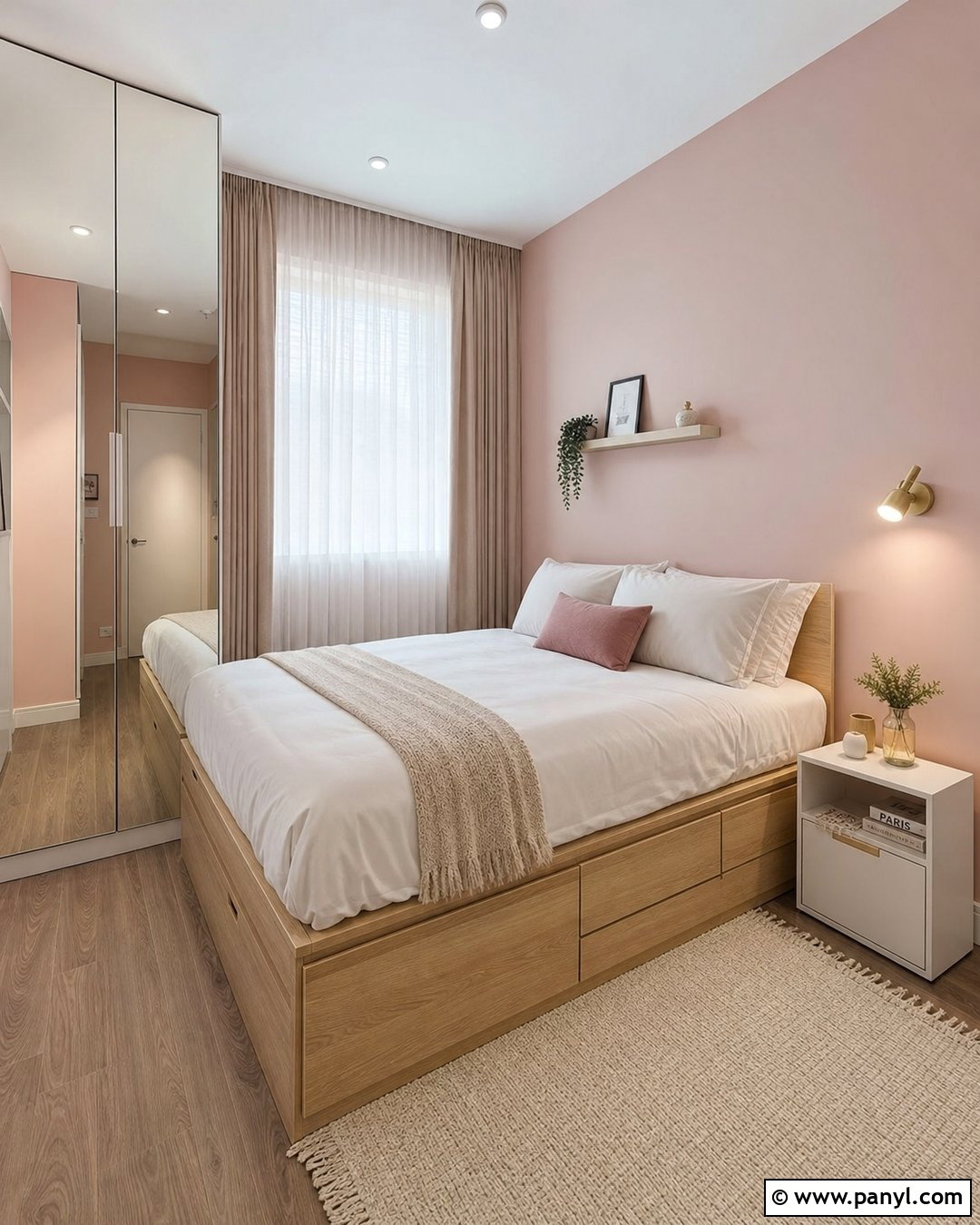 Small Bedroom With Blush Pink Walls - 35 Blush Pink Walls
