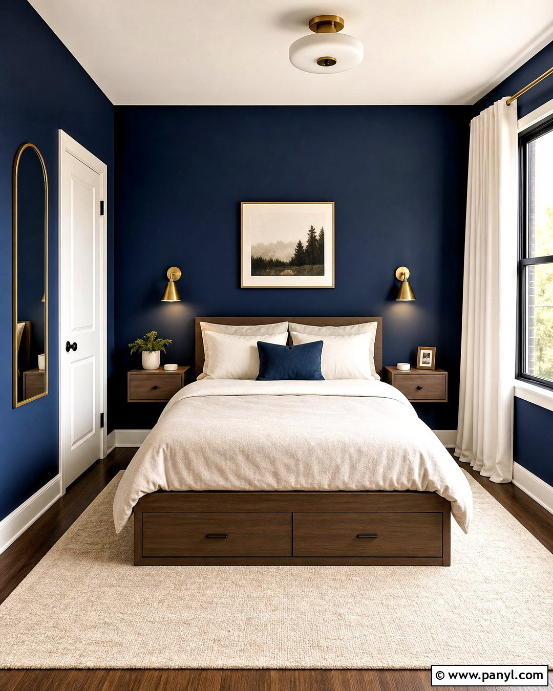 Small Bedroom With Dark Blue Walls - 20 dark blue wall bedroom ideas