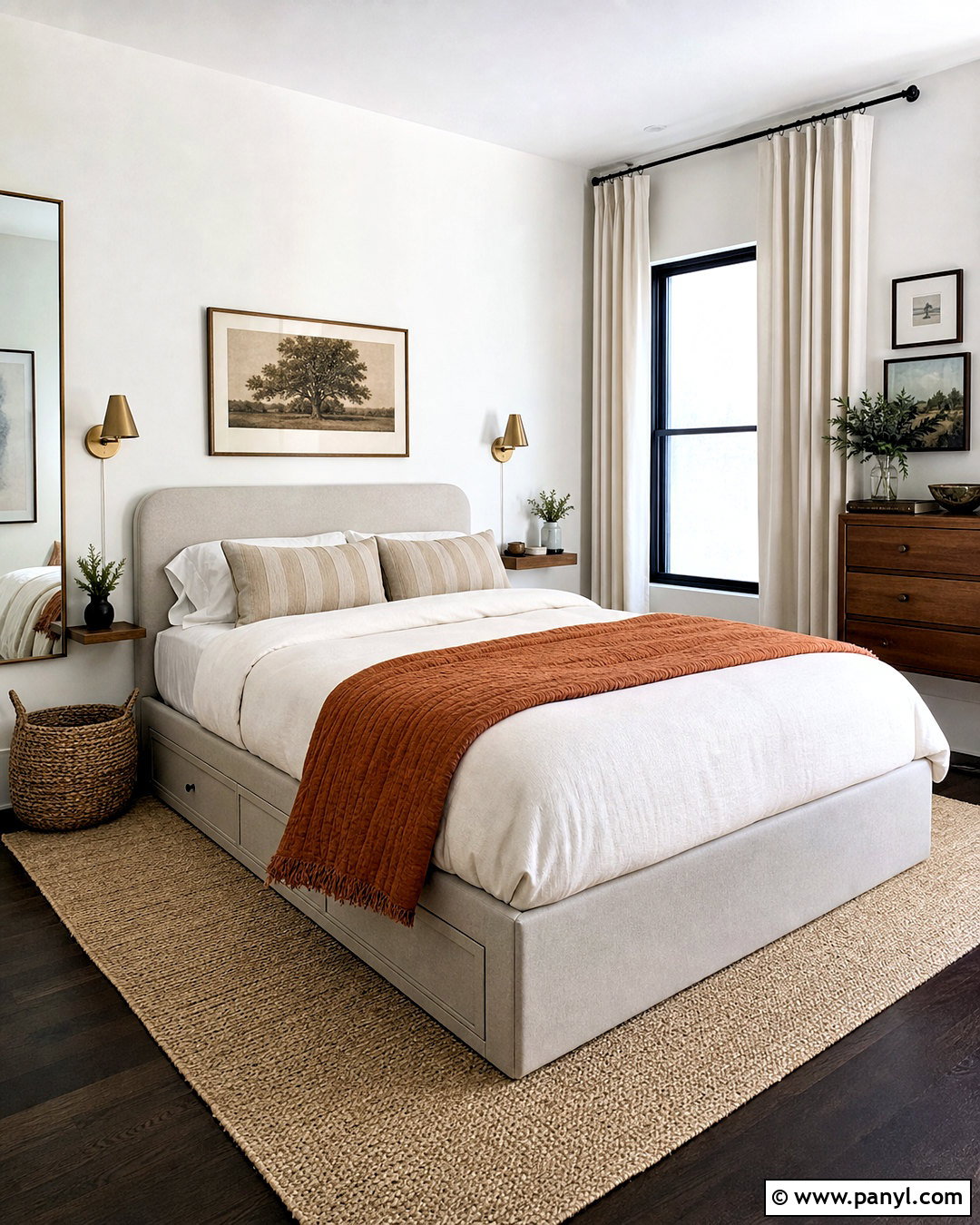 Small Bedroom With Dark Wood Floors - 20 dark wood floors white walls