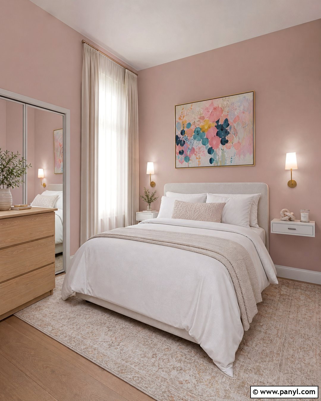 Small Bedroom With Dusty Pink Walls - 35 dusty pink walls
