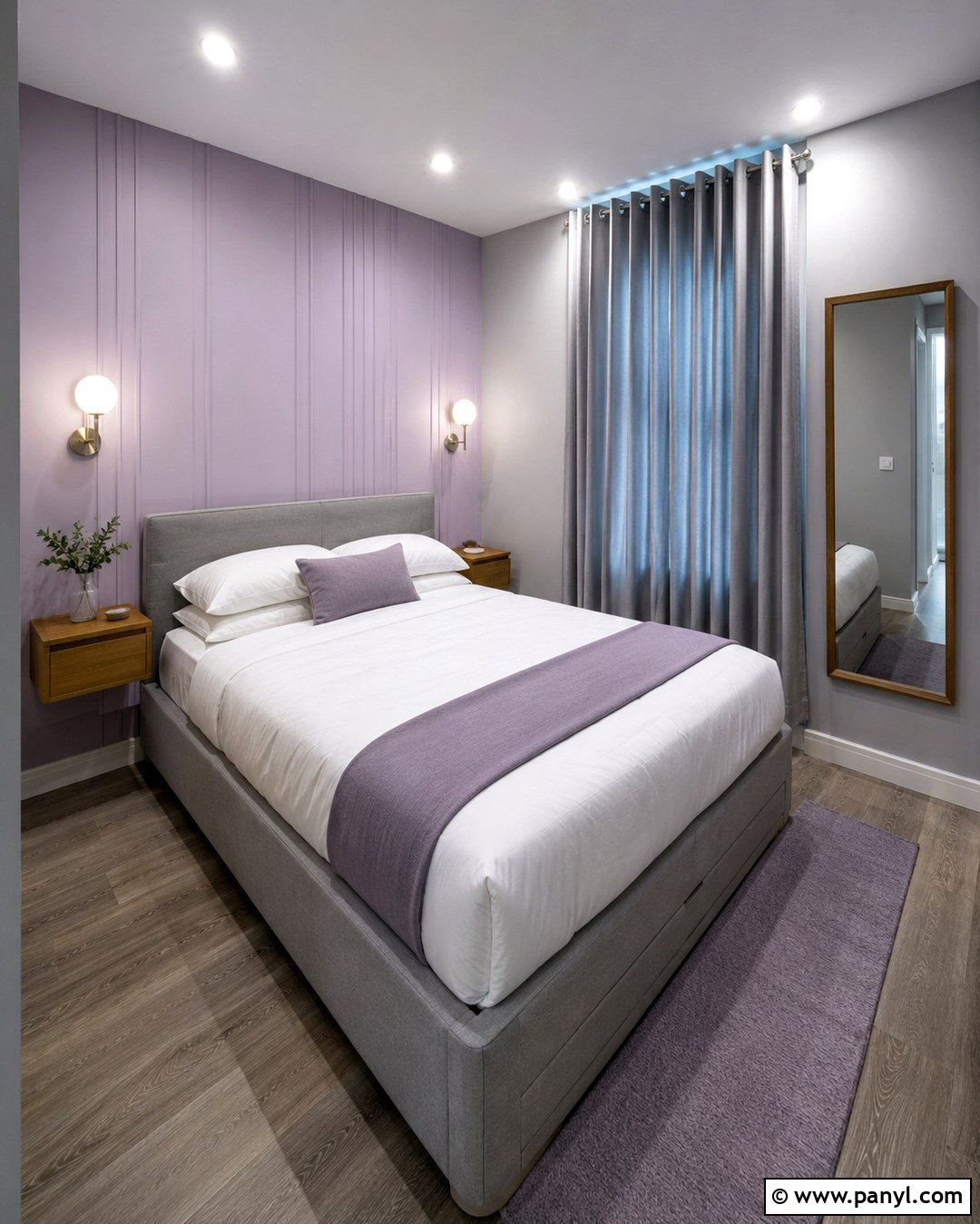 Small Bedroom With Lavender And Grey Walls - 20 lavender and grey walls
