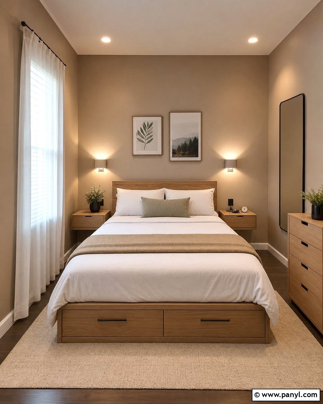 Small Bedroom With Light Brown Walls - 35 light brown walls