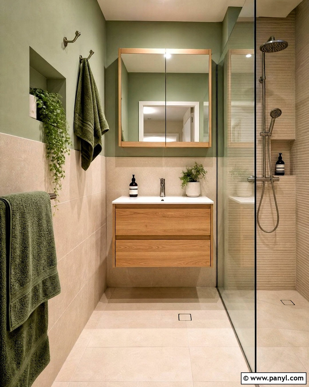 Small Beige and Green Bathroom - 20 beige and green bathroom ideas