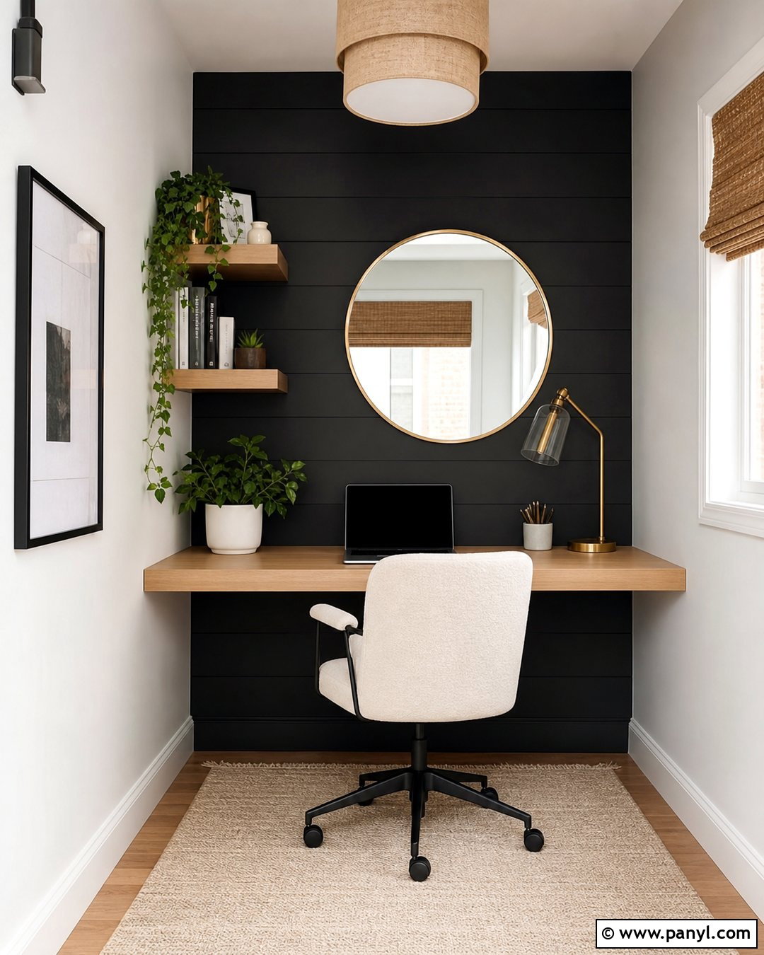 Small Black Accent Wall Office - 35 Black Accent Wall Office Ideas