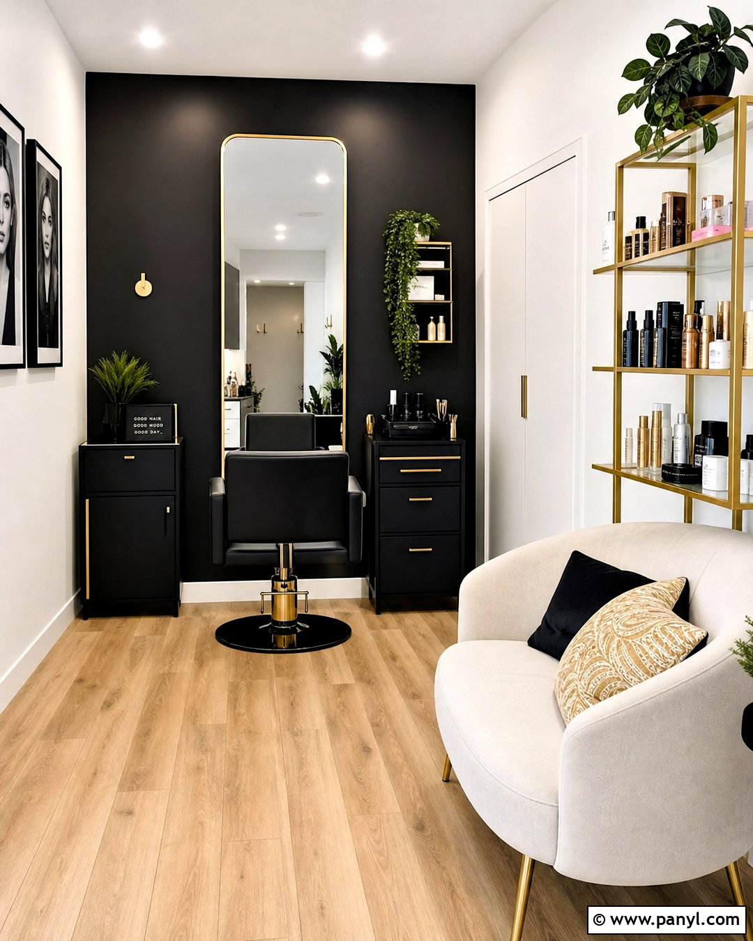 Small Black And Gold Salon Suite - 20 black and gold salon ideas