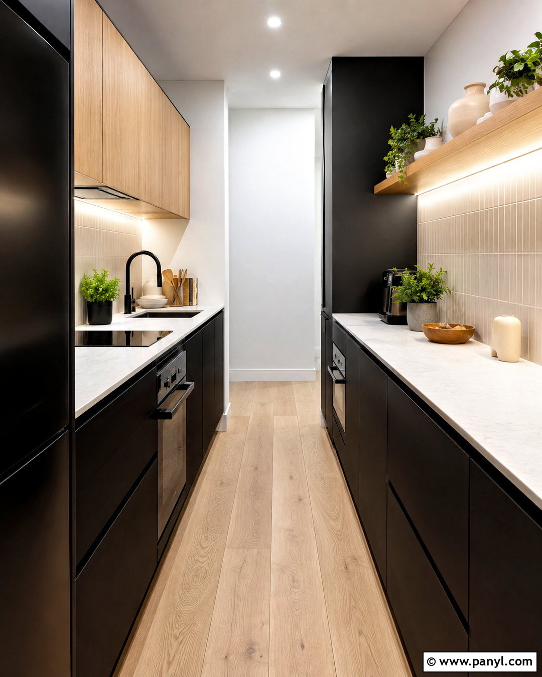Small Black And Wood Galley Kitchen - 20 black wood kitchen ideas