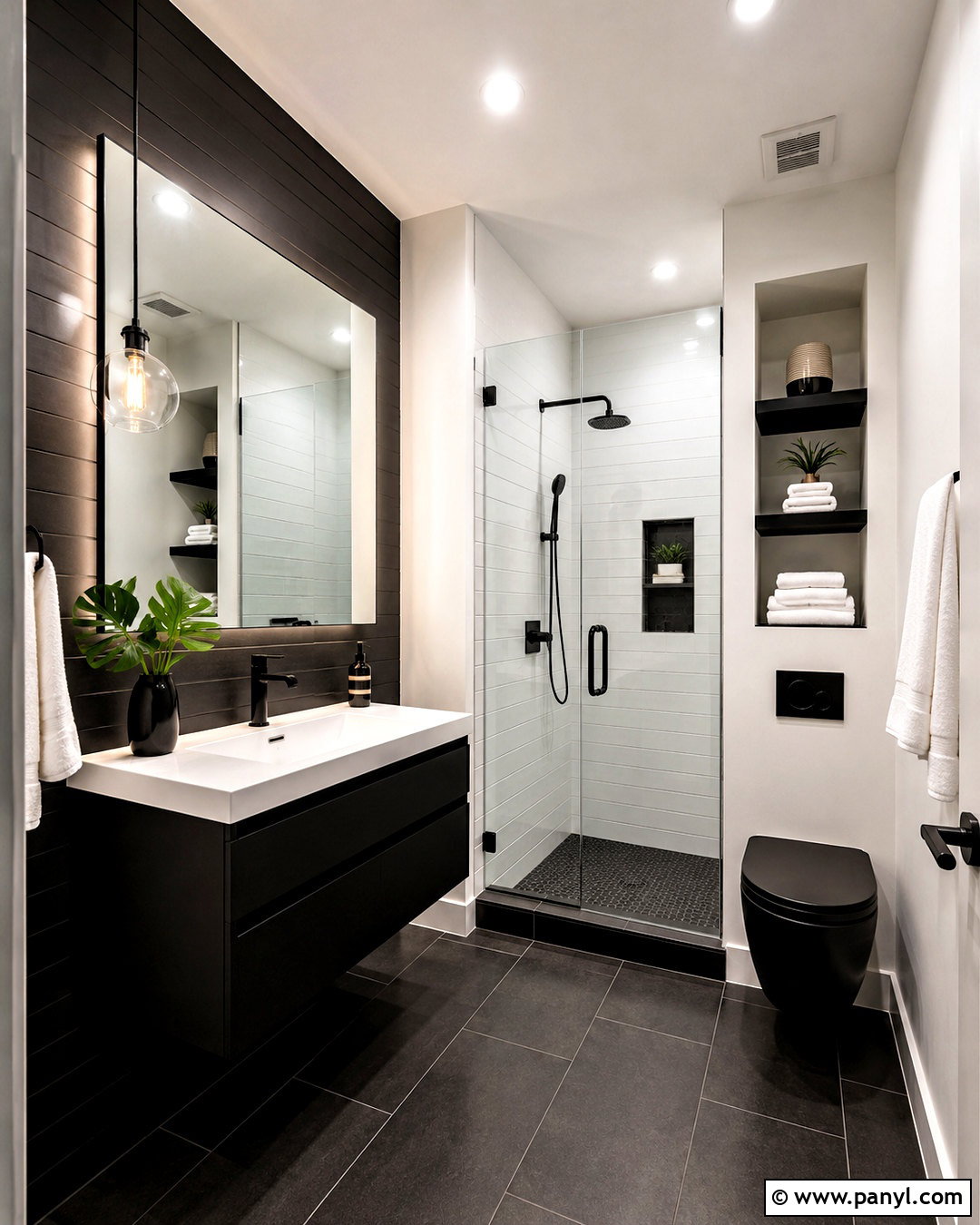 Small Black Bathroom - 20 modern black bathroom ideas