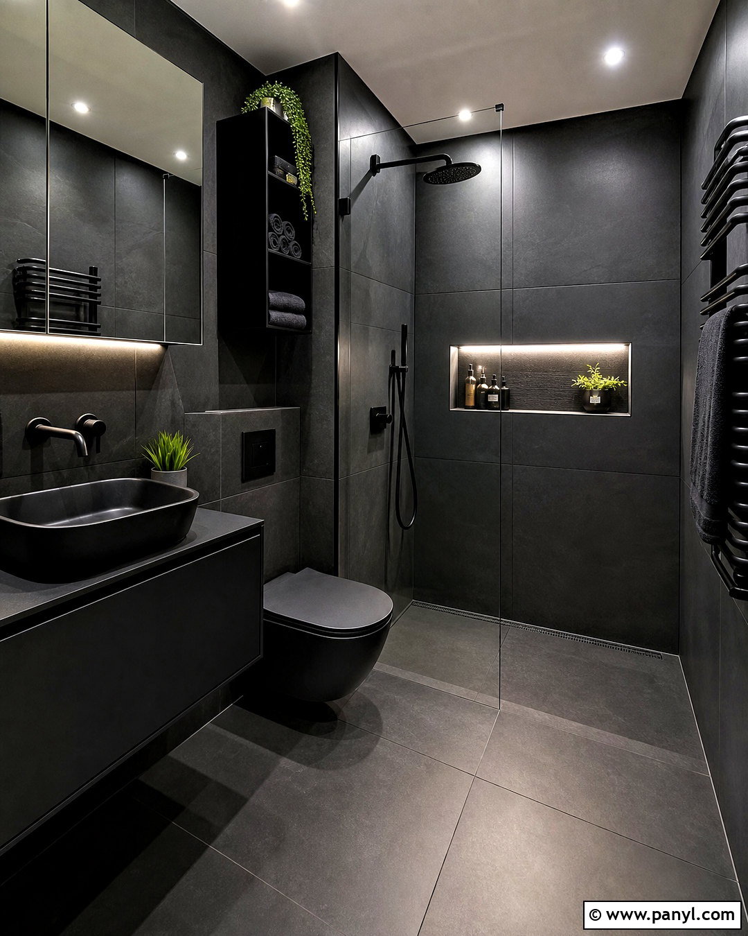 Small Black Bathroom - 20 all black bathroom ideas