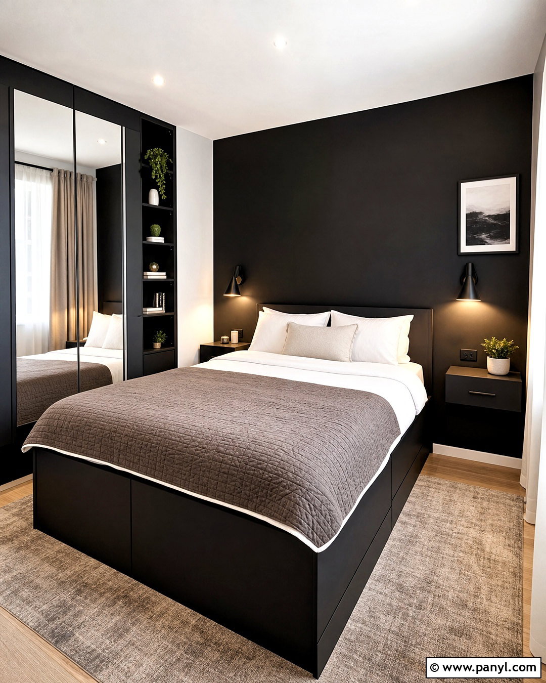 Small Black Bedroom - 20 black interior bedroom ideas
