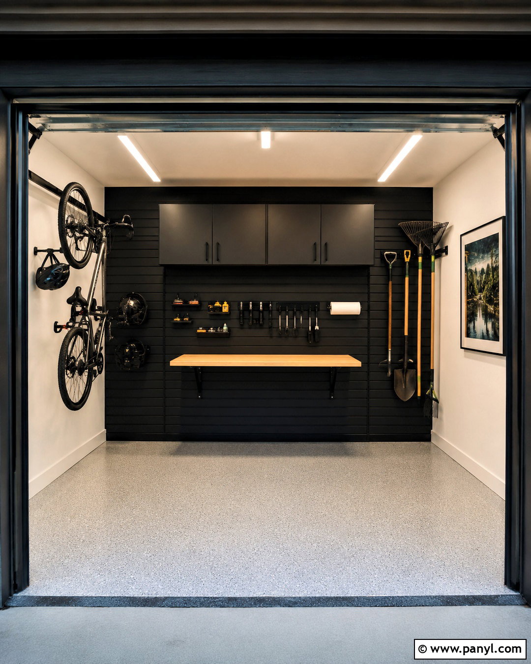 Small Black One Car Garage - 20 black garage interior ideas