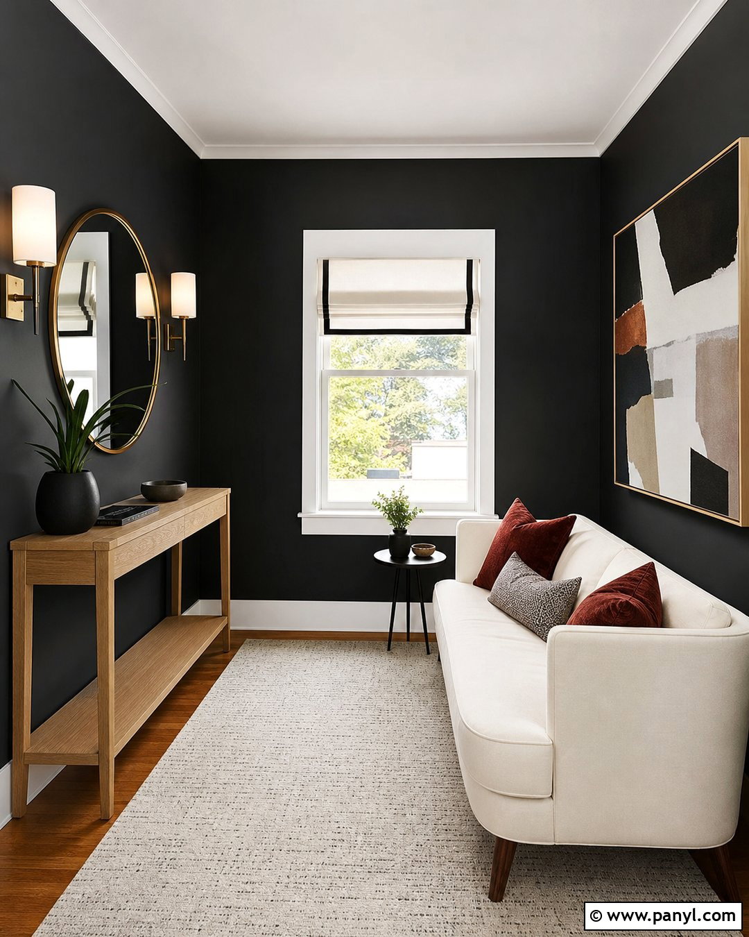 Small Black Room With White Trim - 30 Black Walls White Trim Ideas