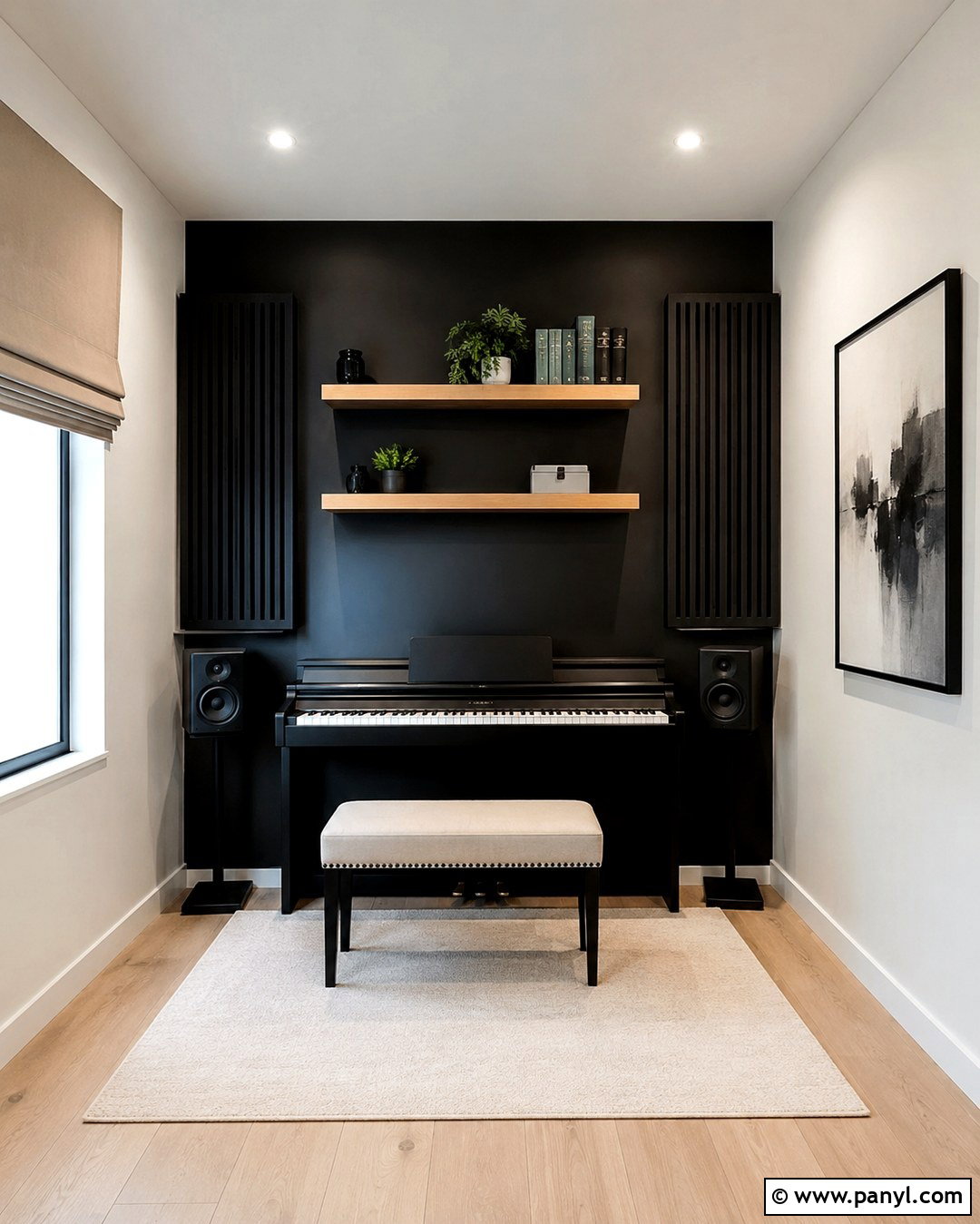 Small Black Wall Music Room - 20 Black Wall Music Room Ideas