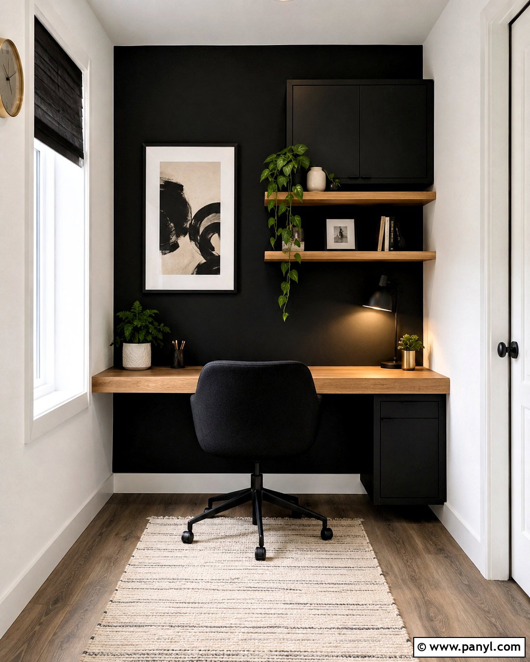 Small Black Wall Office - 20 black wall office ideas