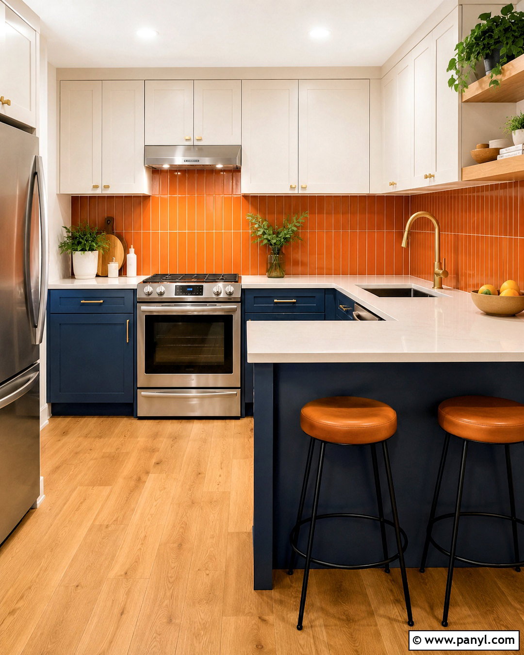 Small Blue And Orange Kitchen - 20 blue and orange kitchen ideas