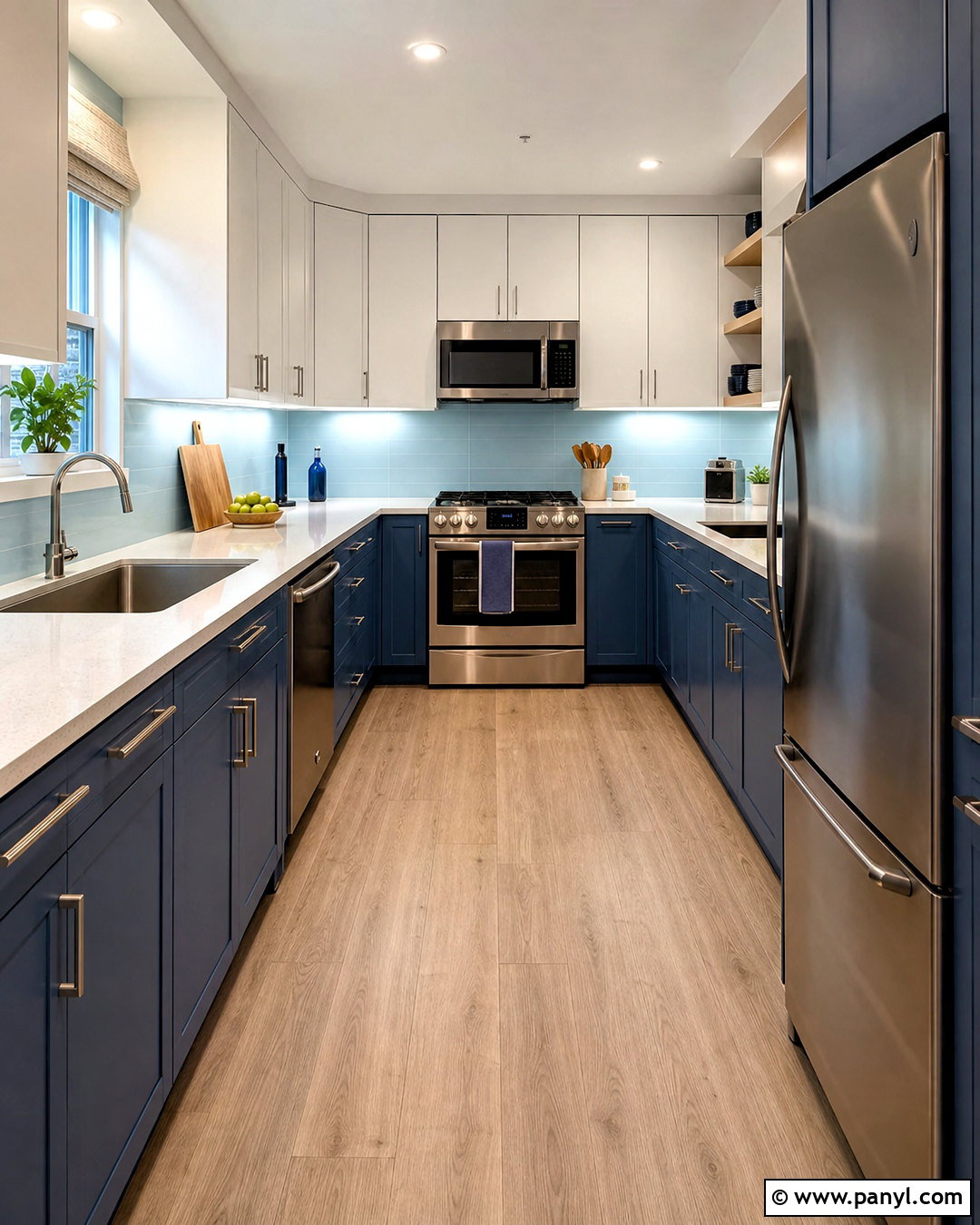 Small Blue Galley Kitchen - 20 blue kitchen designs