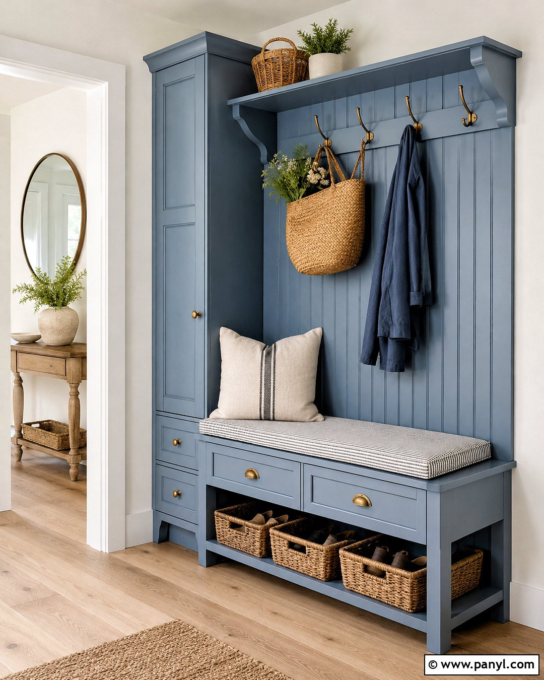 Small Blue Mudroom Nook - 20 blue mudroom ideas