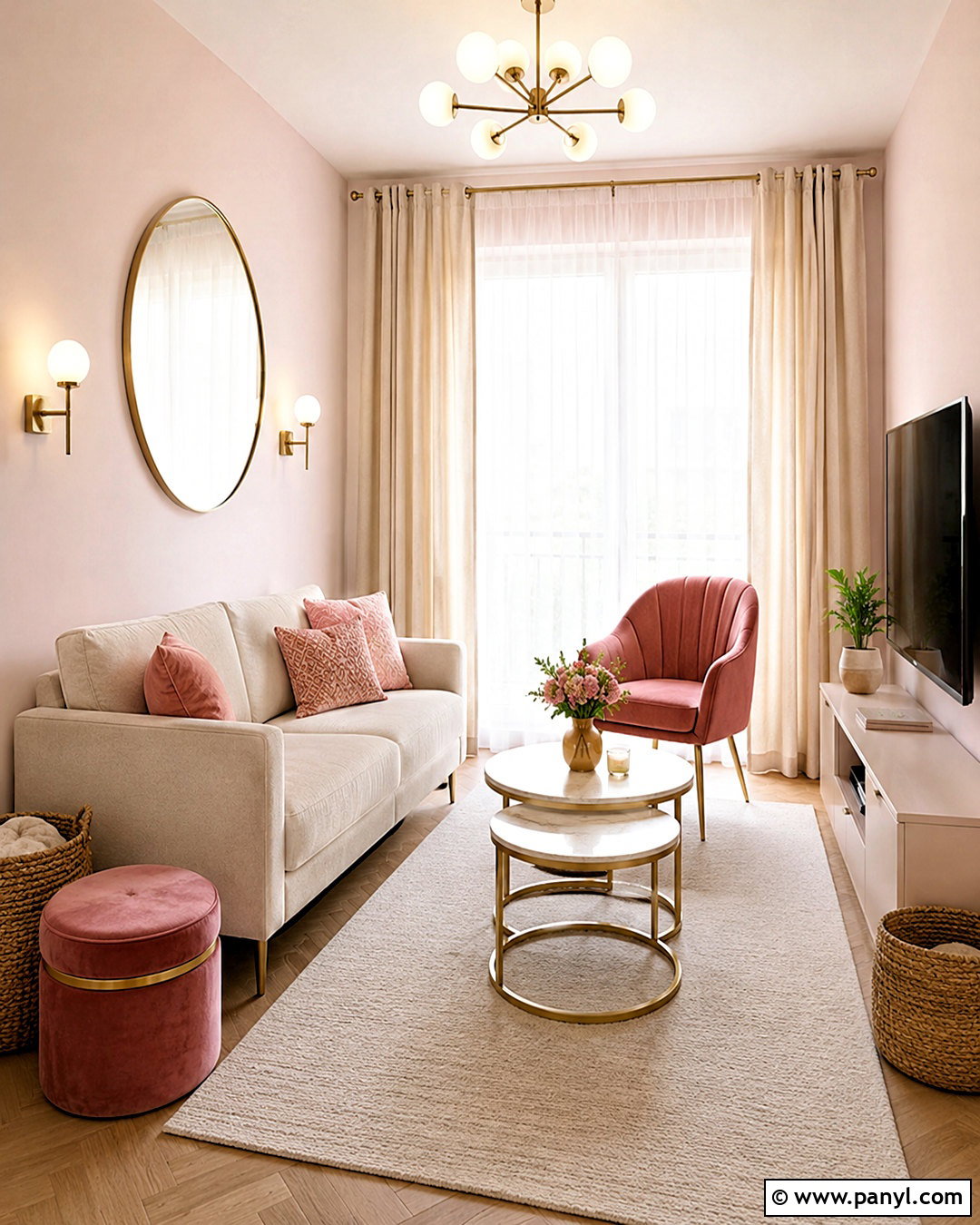 Small Blush Pink Living Room - 20 blush pink living room ideas