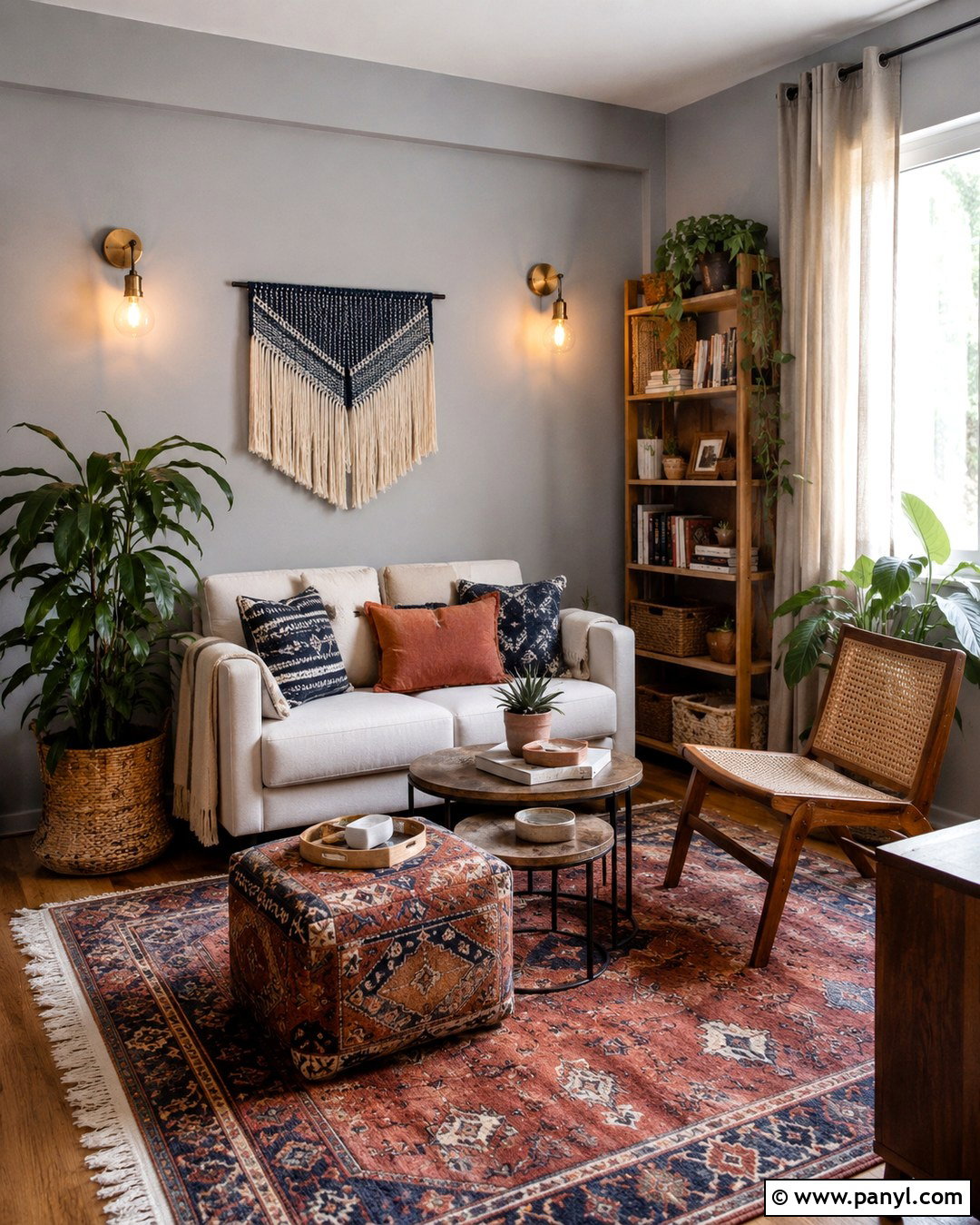 Small Boho Apartment With Grey Walls - 20 Boho With Grey Walls