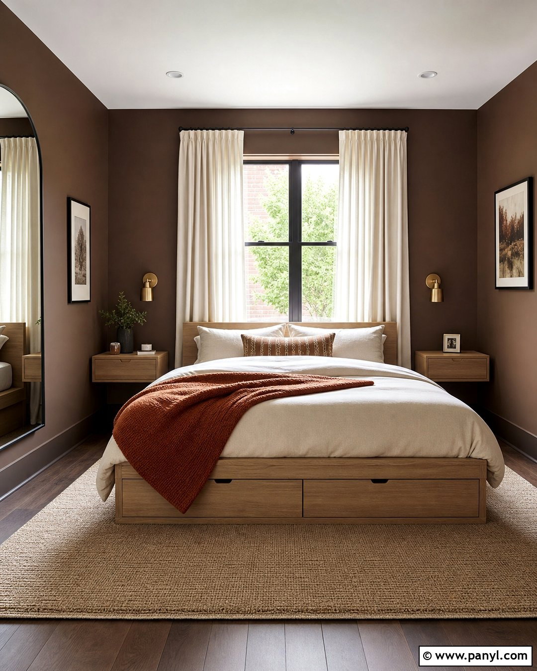Small Brown Bedroom - 35 Brown Wall Room Ideas
