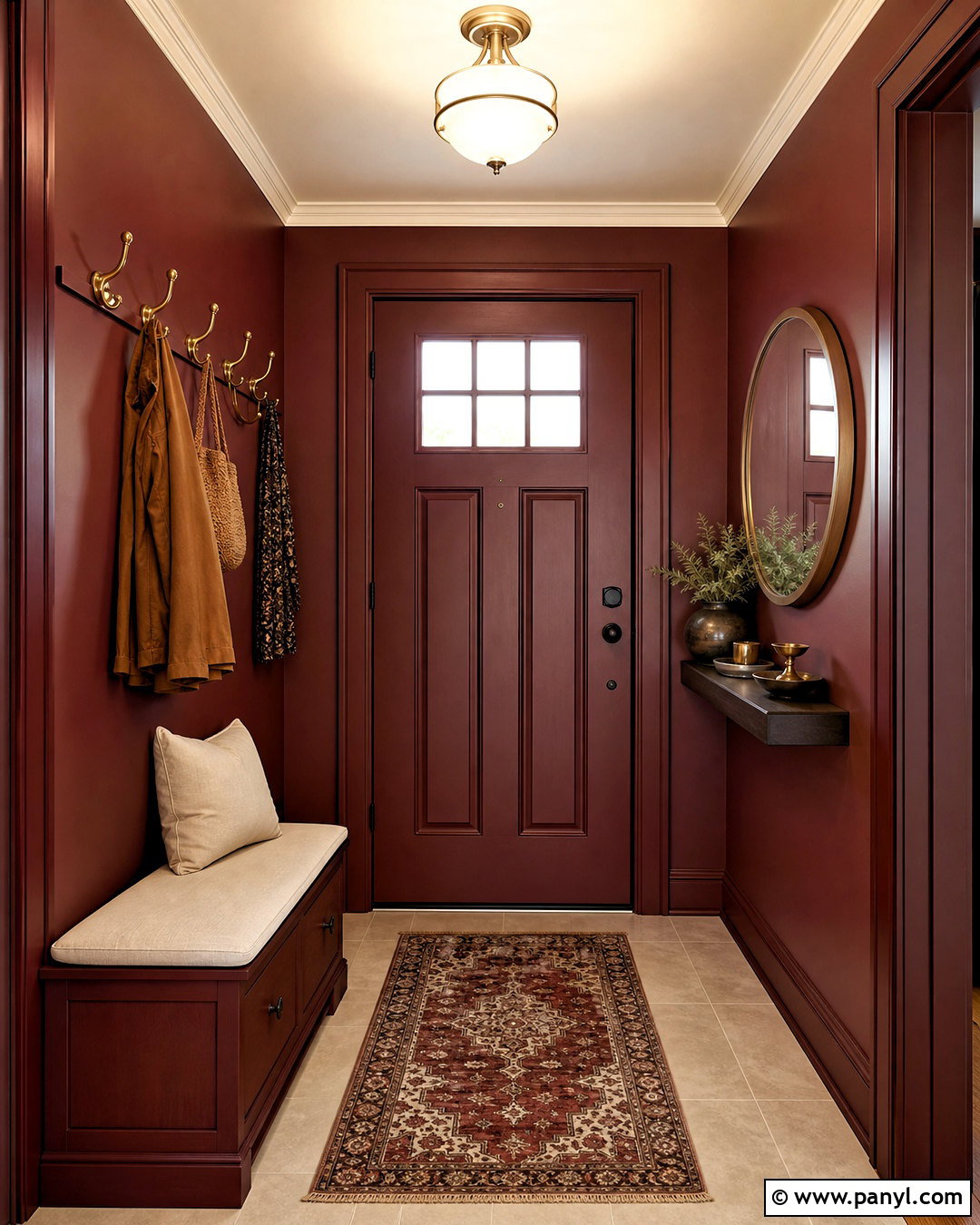 Small Burgundy Entry Hallway - 20 burgundy hallway ideas