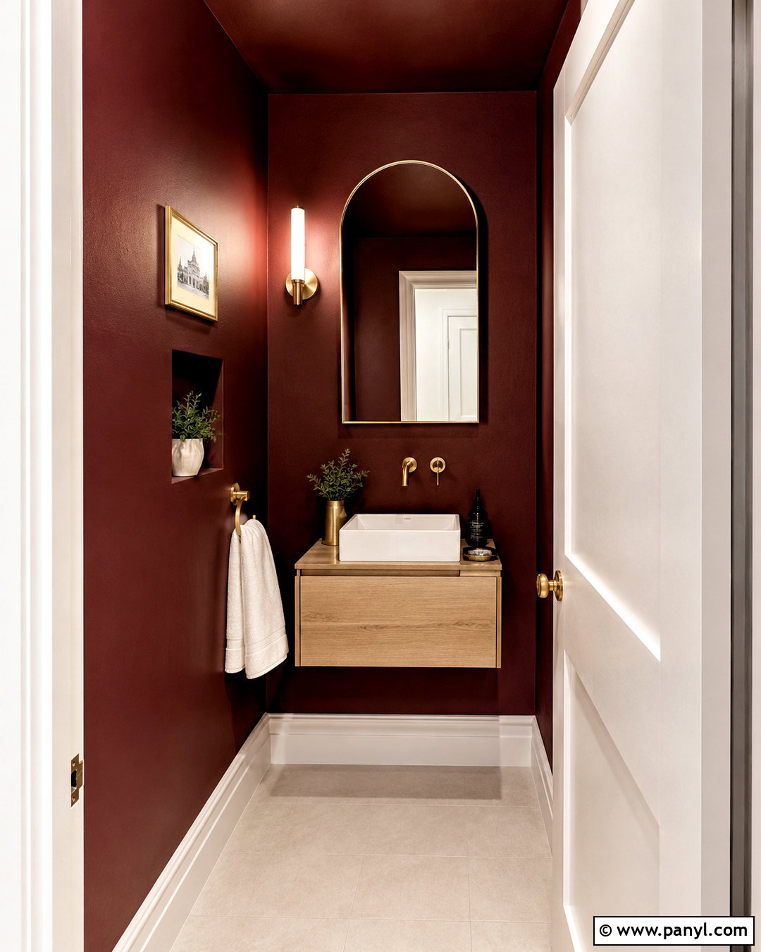 Small Burgundy Powder Room - 20 burgundy powder room ideas
