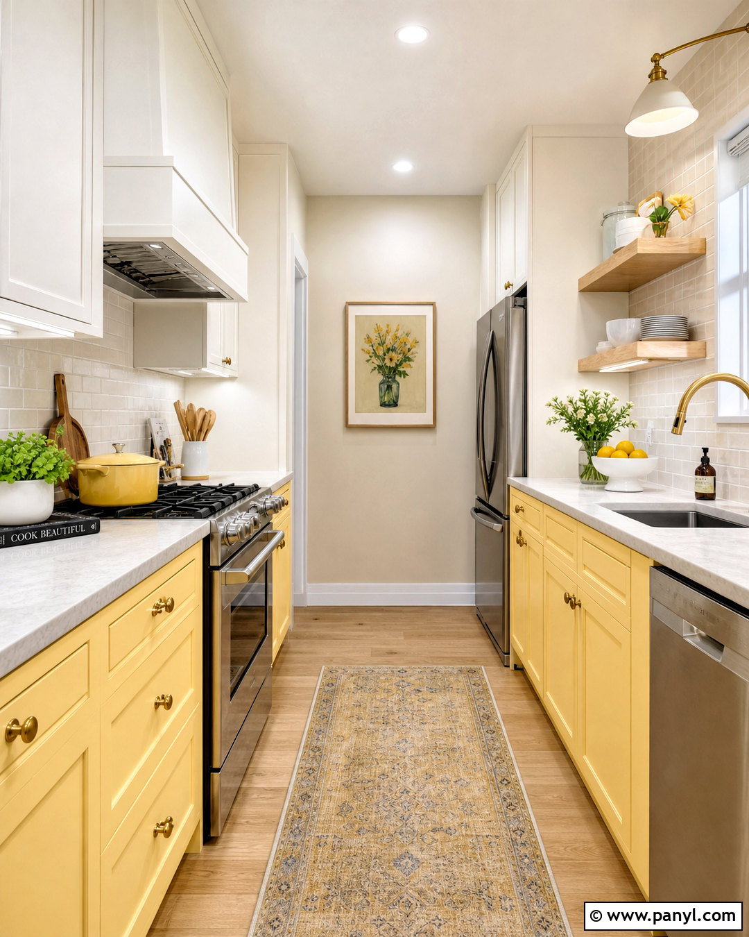 Small Butter Yellow Galley Kitchen - 20 butter yellow kitchen ideas