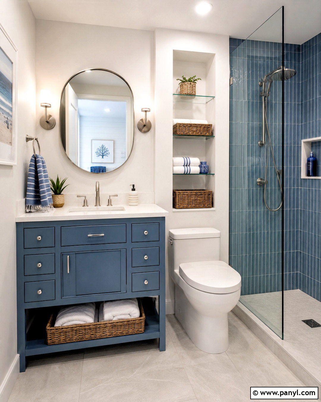 Small Coastal Blue Bathroom - 20 coastal blue bathroom ideas