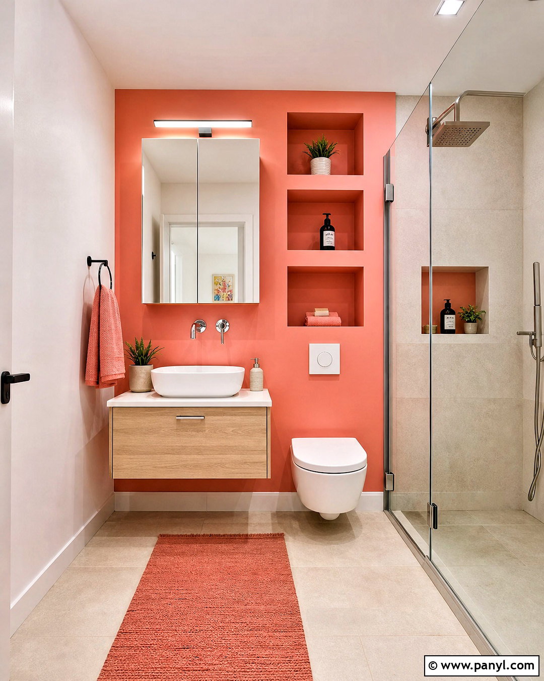 Small Coral Bathroom - 20 coral bathroom ideas
