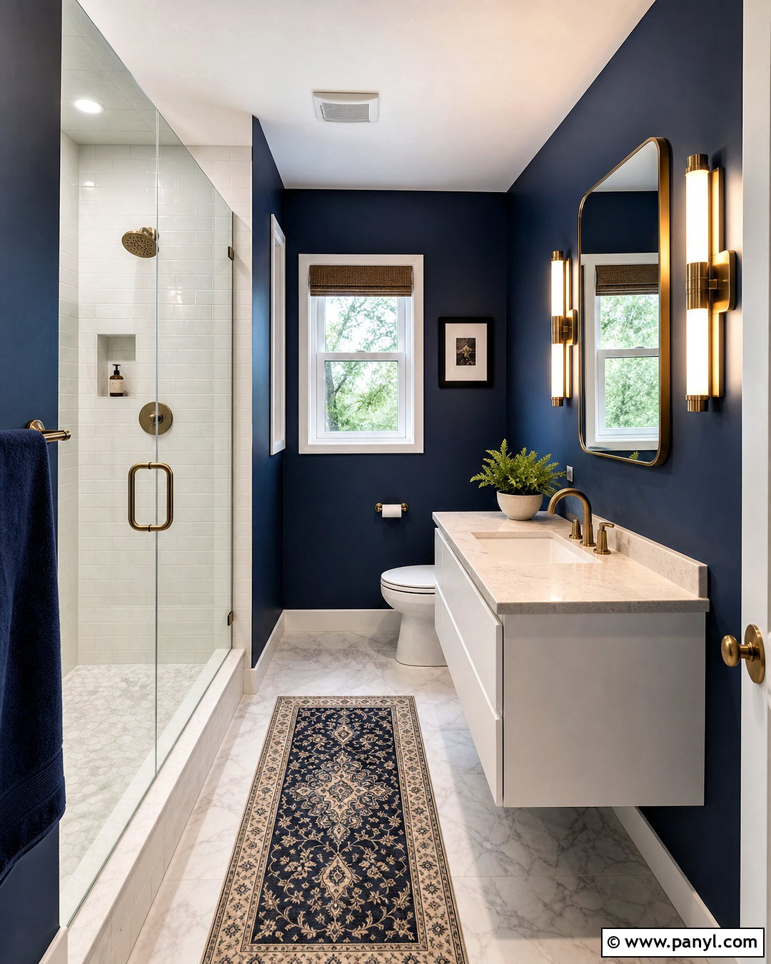 Small Dark Blue Bathroom - 20 dark blue bathroom ideas