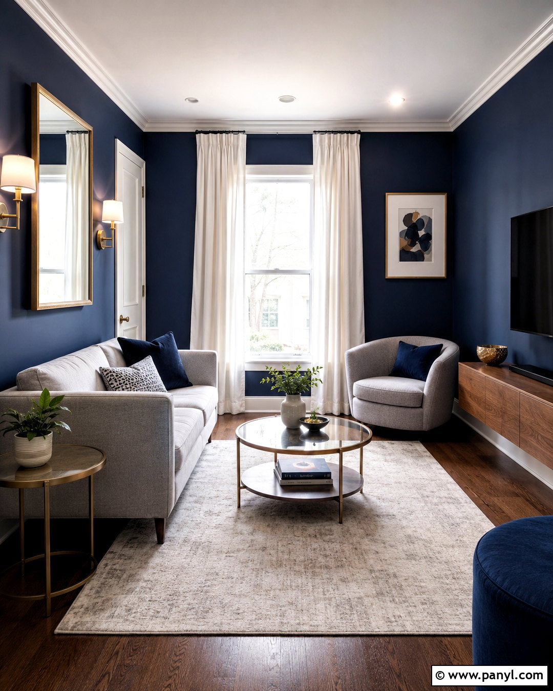 Small Dark Blue Living Room - 20 dark blue living room ideas