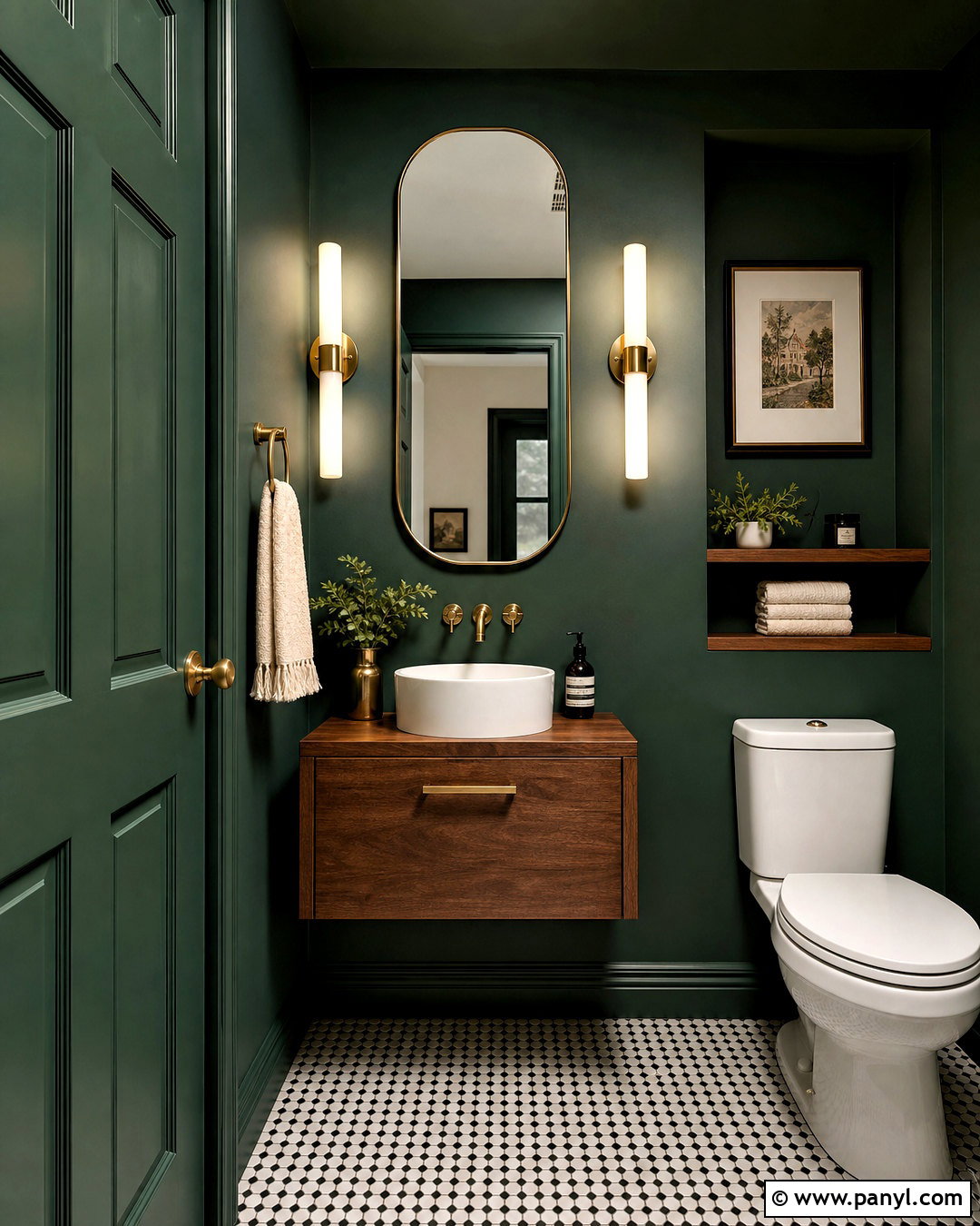 Small Dark Green Powder Bathroom - 20 dark green moody bathroom ideas