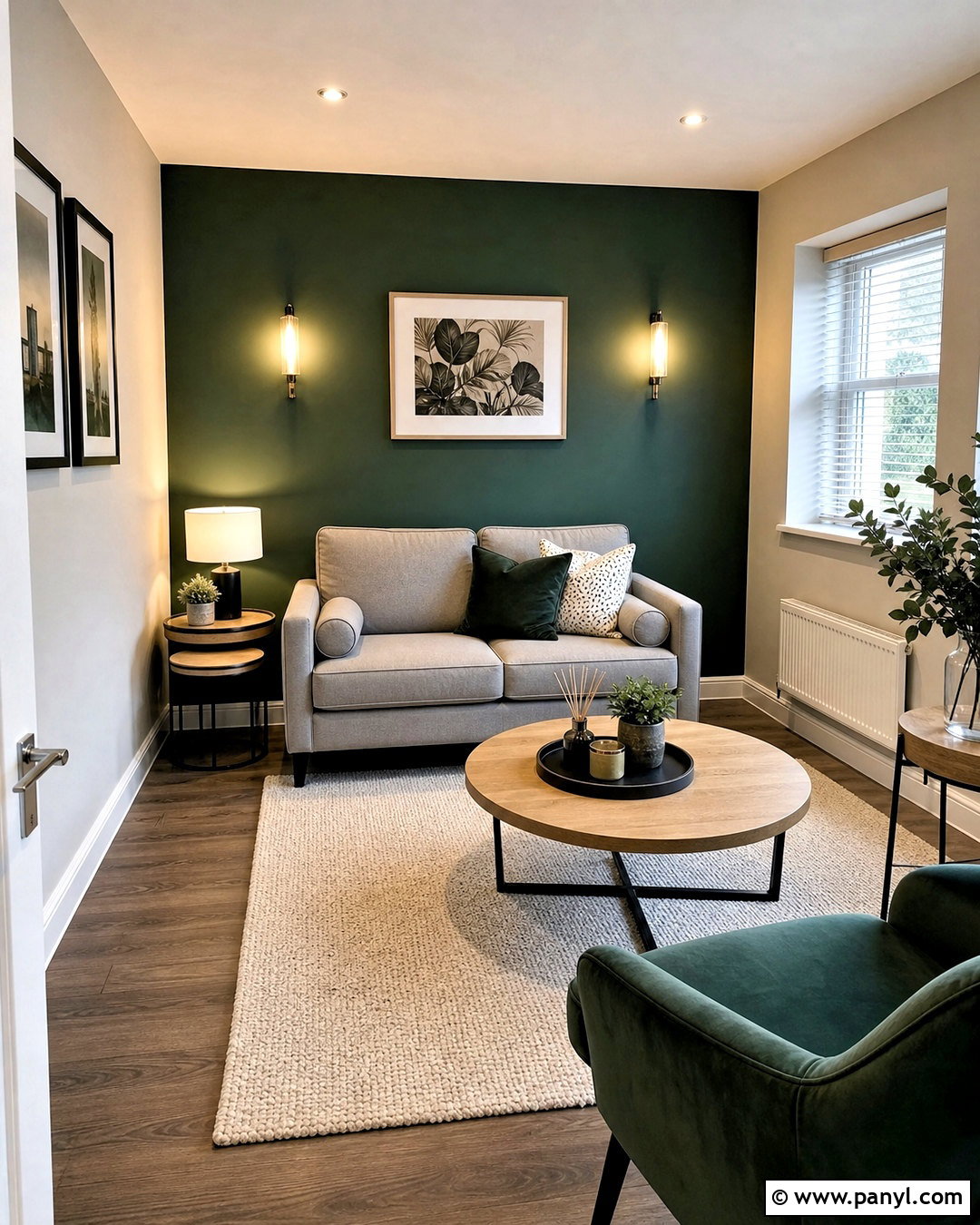 Small Dark Green and Grey Living Room - 20 dark green and grey living room ideas