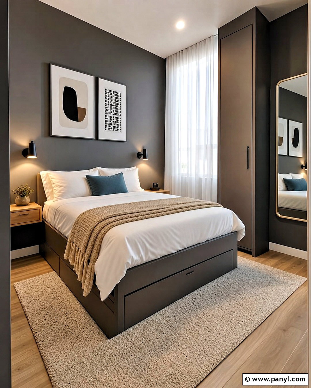 Small Dark Grey Bedroom - 20 dark grey walls bedroom ideas