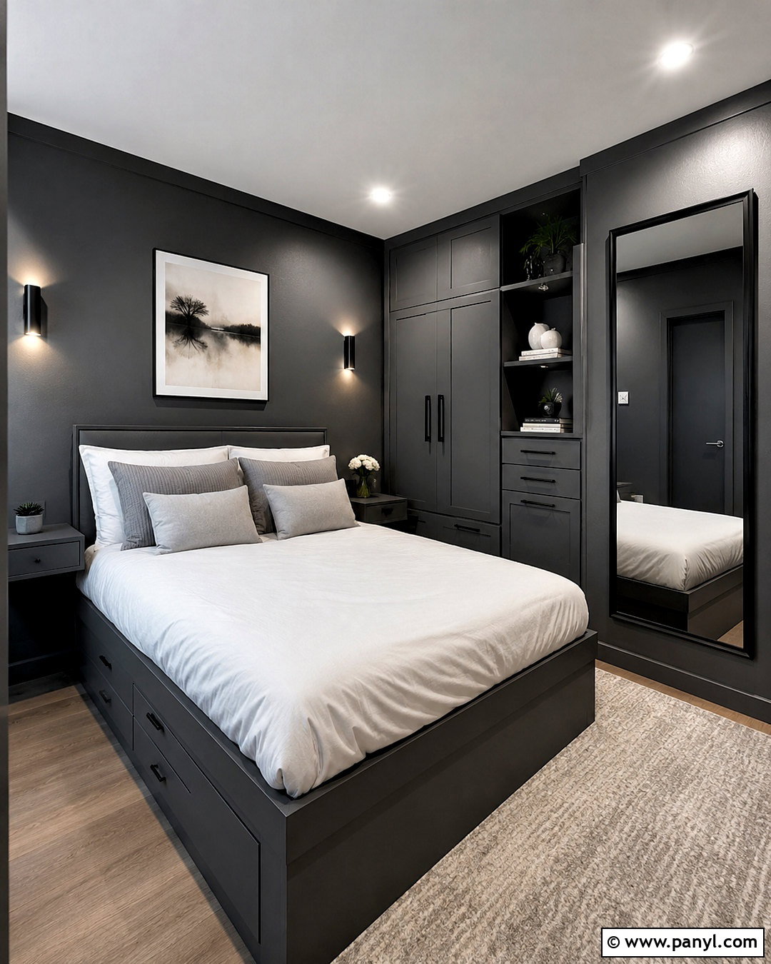 Small Dark Grey Bedroom - 20 dark grey bedroom ideas
