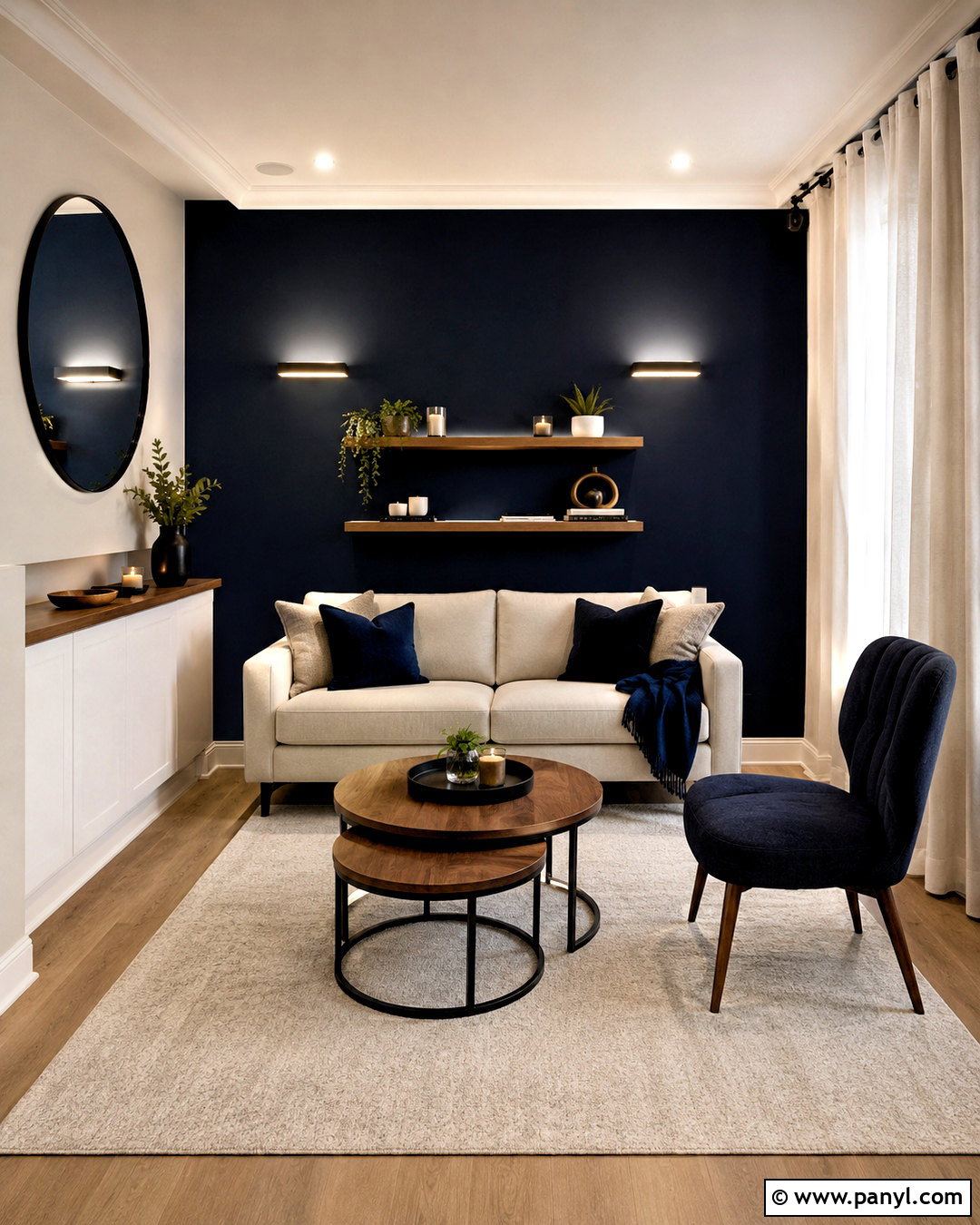 Small Dark Navy Living Room - 20 dark navy living room ideas
