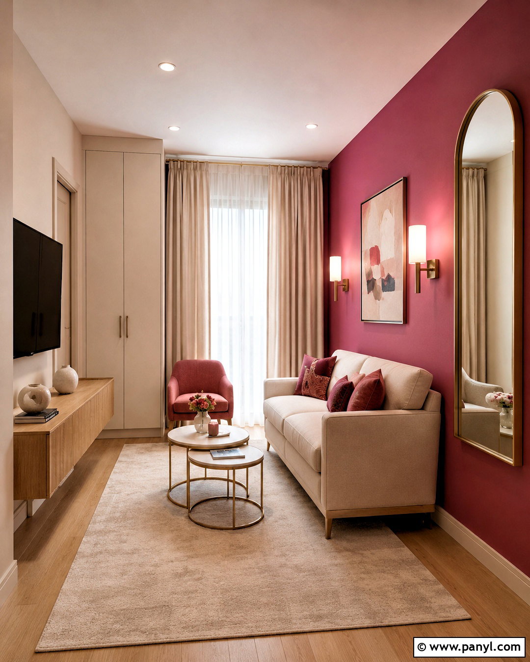 Small Dark Pink Living Room - 20 dark pink living room ideas