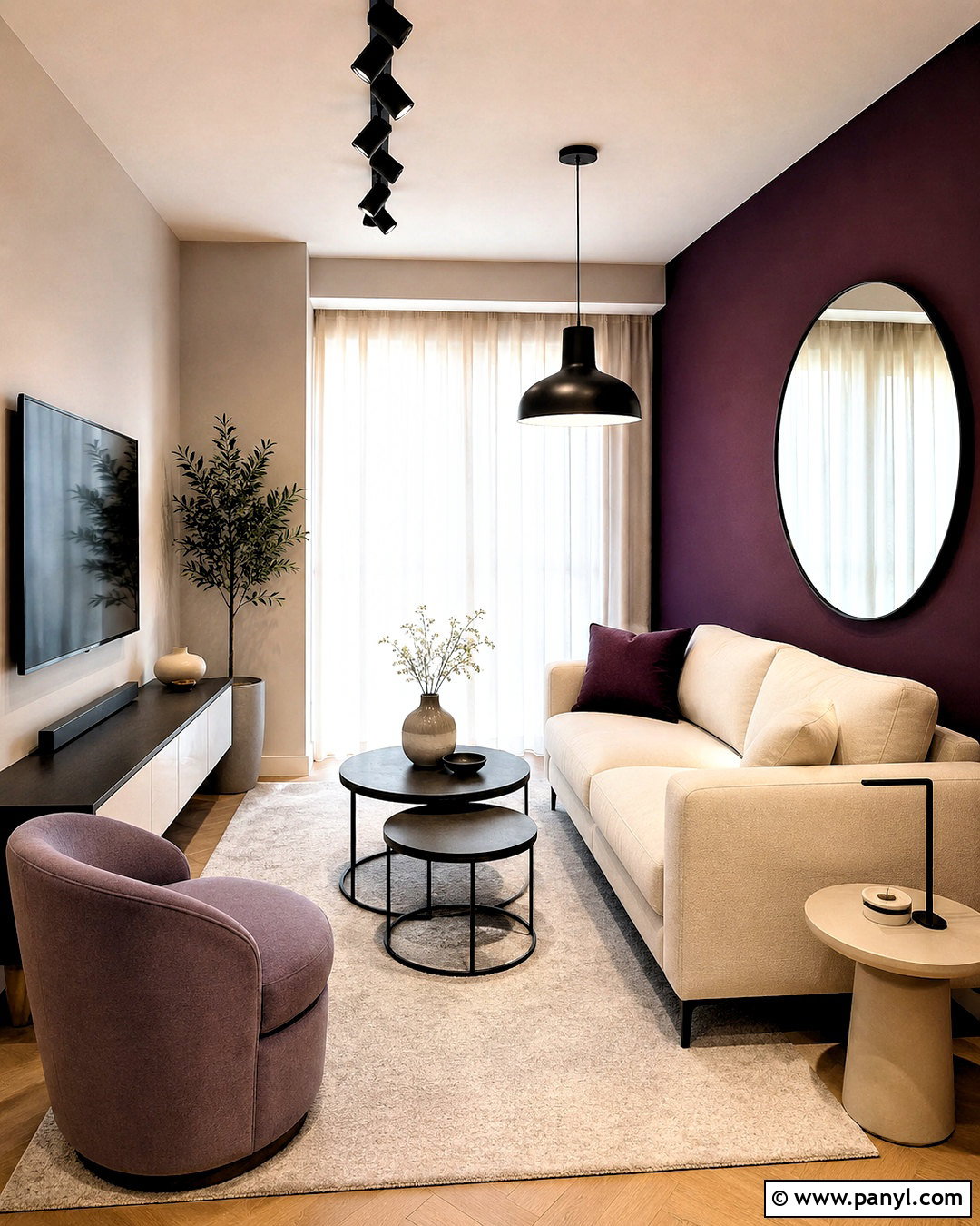 Small Dark Purple Living Room - 20 dark purple living room ideas