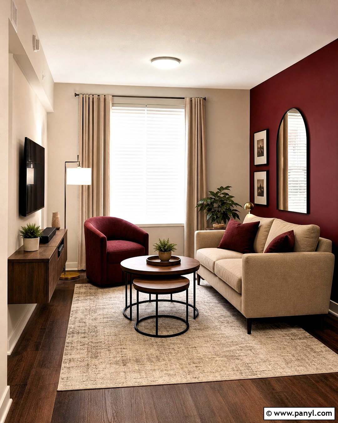 Small Dark Red Living Room - 20 dark red living room ideas