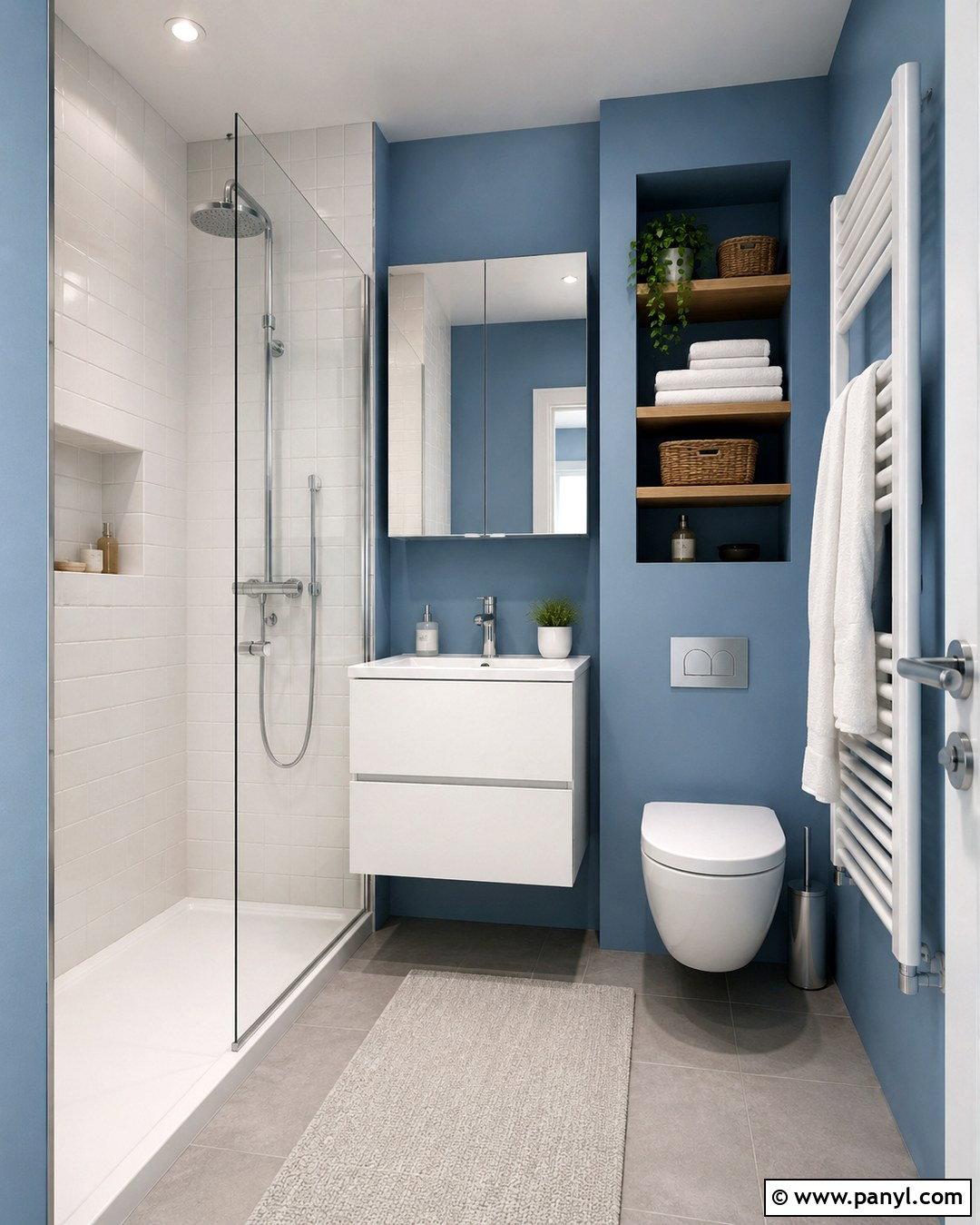 Small Dusty Cornflower Bathroom - 20 Dusty Cornflower Benjamin Moore Bathroom Ideas