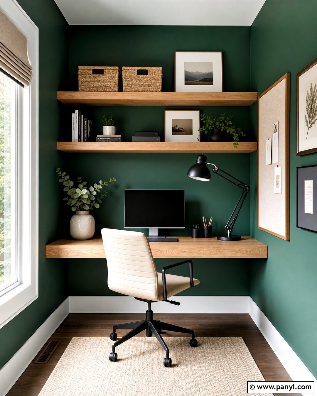 Small Emerald Green Home Office - 20 emerald green room decor ideas