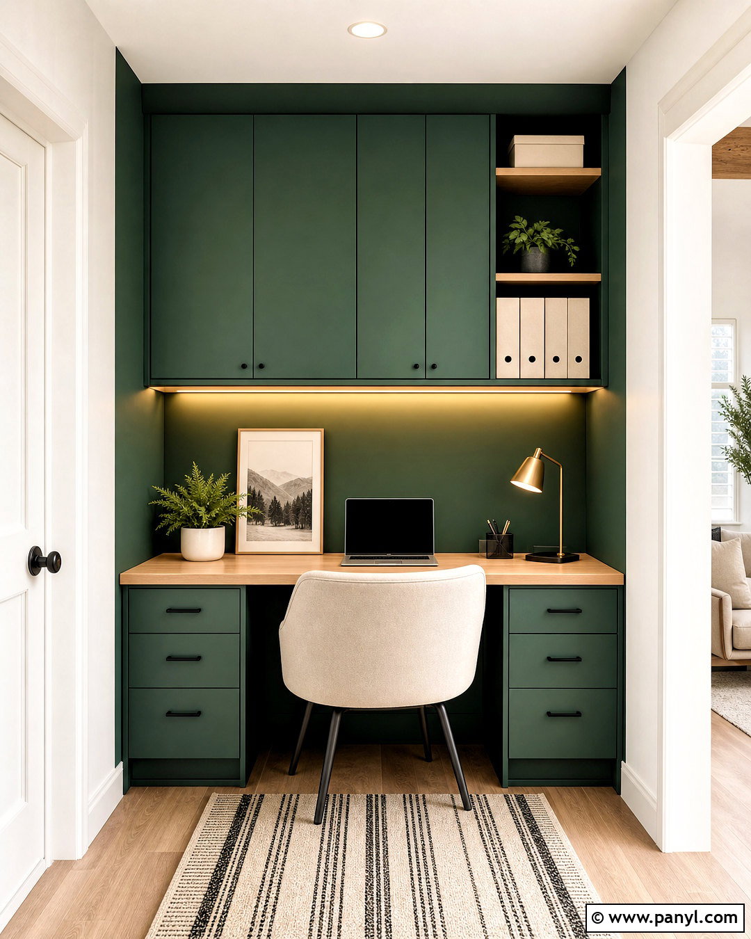 Small Emerald Green Office Nook - 20 emerald green office ideas