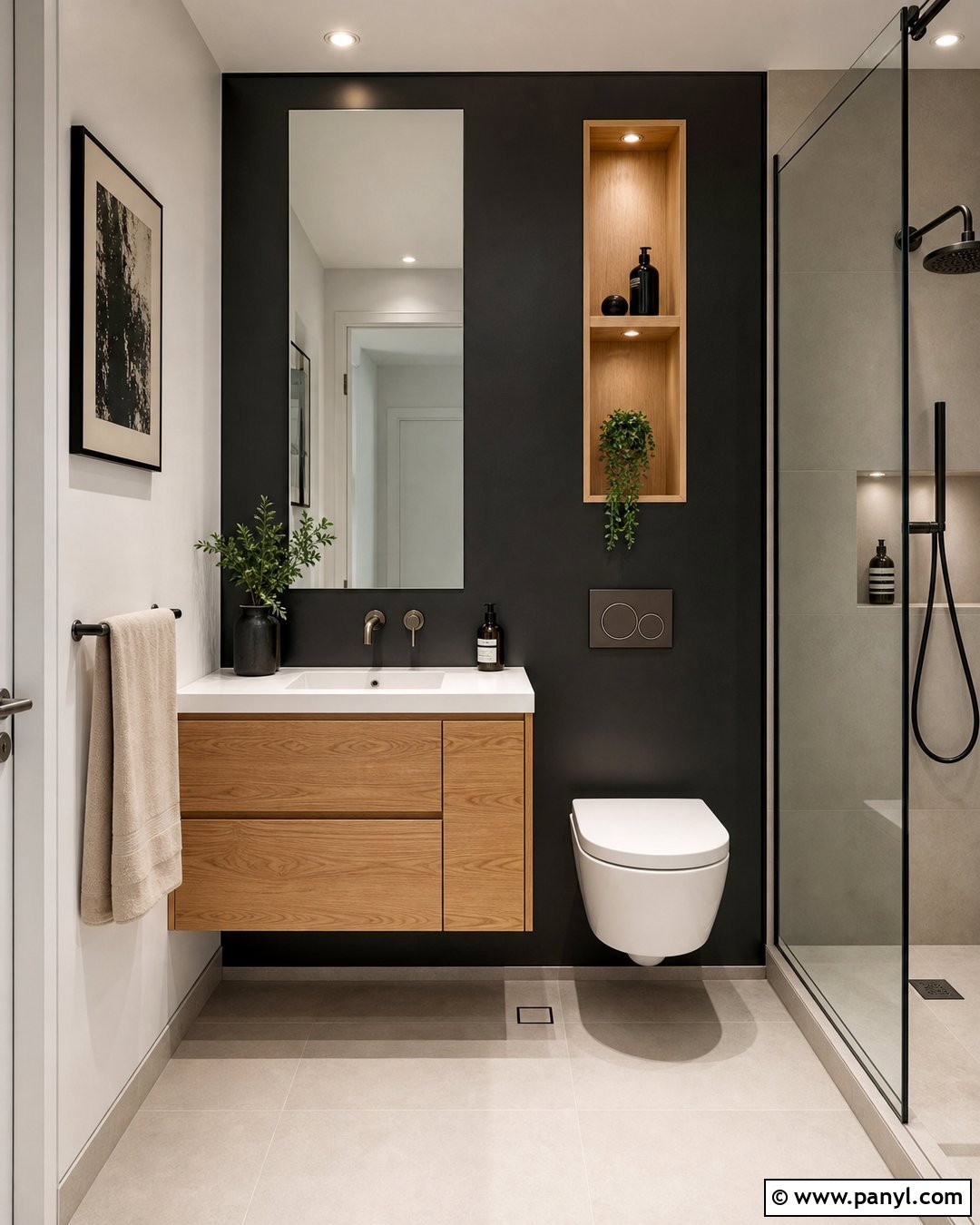 Small Floating Bathroom Vanity With Black Wall - 20 Modern Bathroom Vanity With Black Wall Ideas