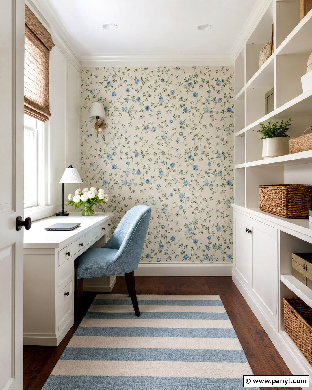 Small Floral Accent Wall Office - 20 Floral Accent Wall Office Ideas