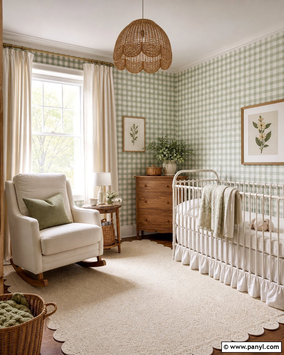Small Gingham Painted Nursery Walls - 30 Gingham Painted Walls
