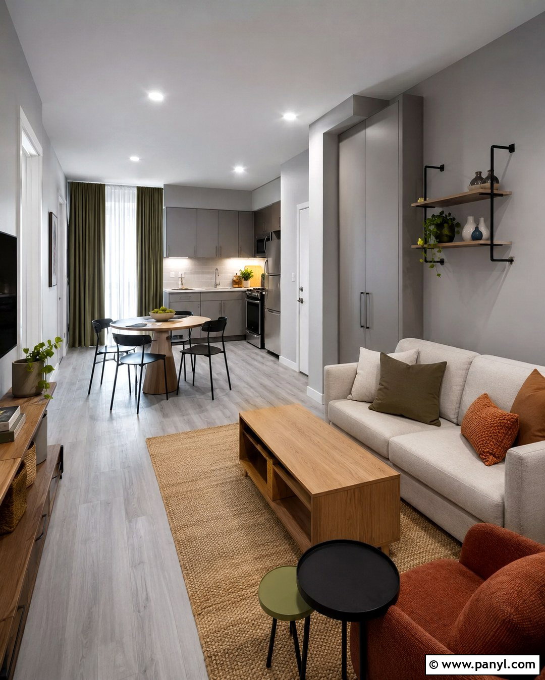 Small Gray Apartment - 20 Gray Walls Gray Floors