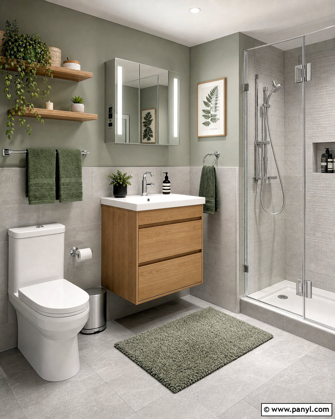 Small Gray and Green Bathroom - 20 gray and green bathroom ideas
