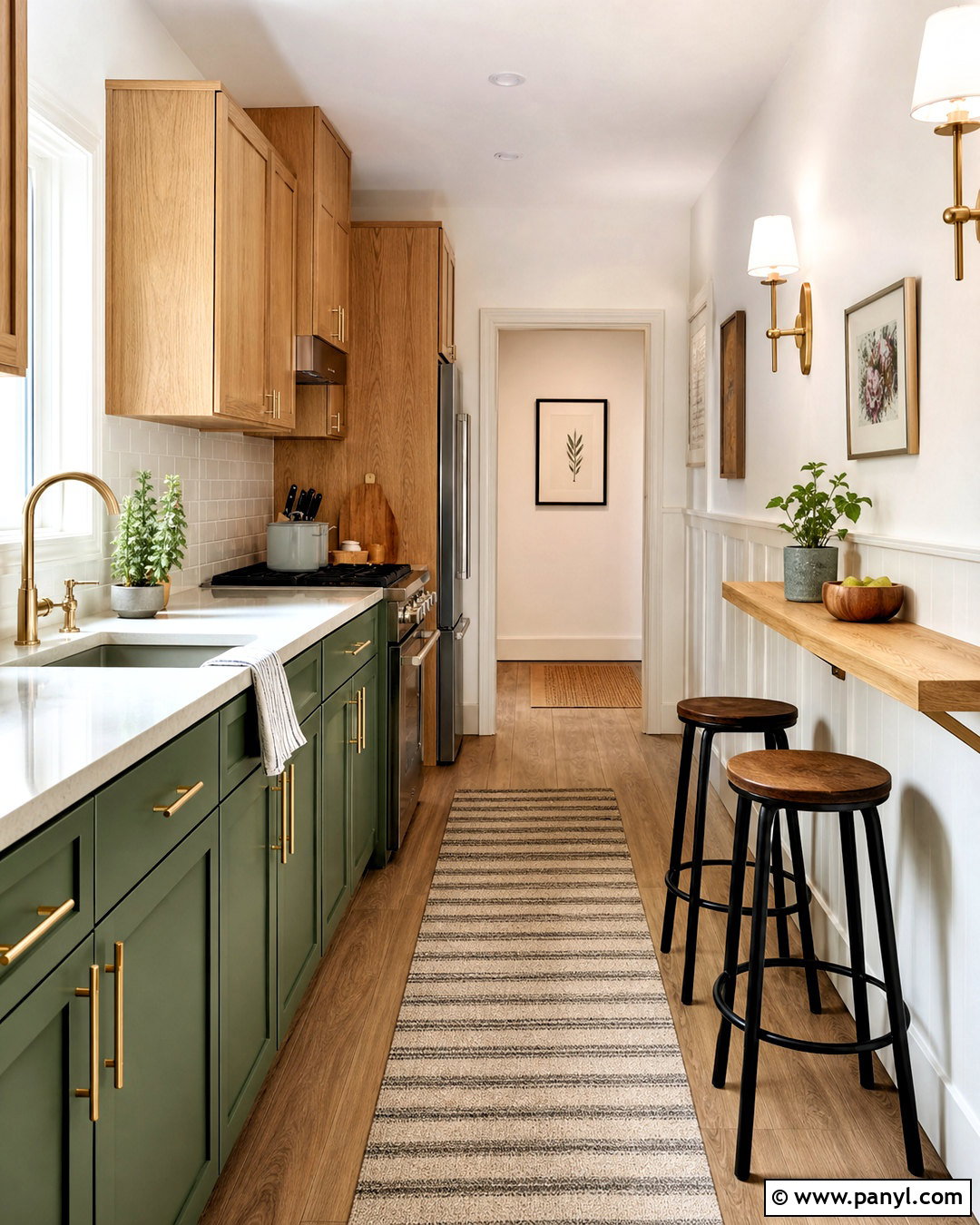 Small Green And Brown Galley Kitchen - 20 green and brown kitchen ideas